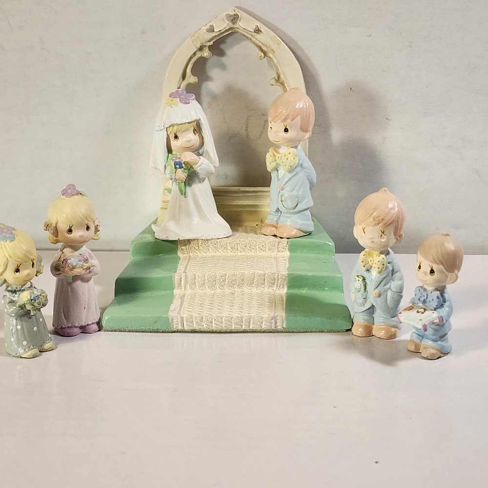 1989 Enesco Precious Moments Mini Pewter Wedding Party Set. - Picture 5 of 16
